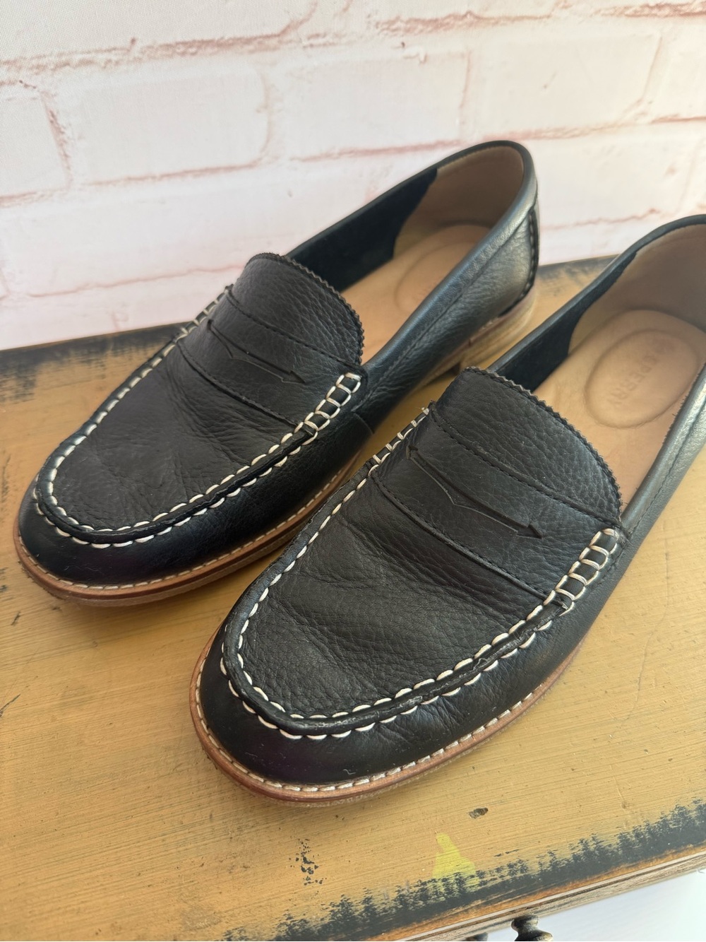 Sperry Black Leather Penny Loafers - Picture 2 of 5